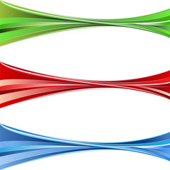 Twisted Vibrant Color Energy Wave Banner Set