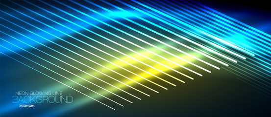 Naklejka premium Neon smooth wave digital abstract background