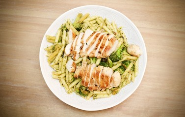 Chicken penne pesto pasta meal