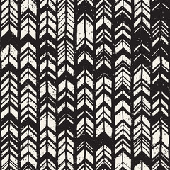 Vector seamless freehand pattern. Doodle monochrome print hand drawn chevron texture. Trendy graphic design.