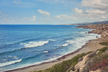 The rocky coast of the Akamas peninsula.