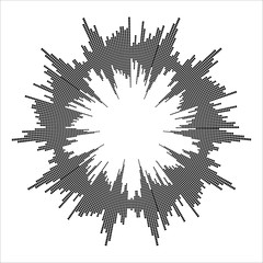 round equalizer, sound wave symbol isolated on white background