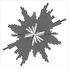 round equalizer, sound wave symbol isolated on white background