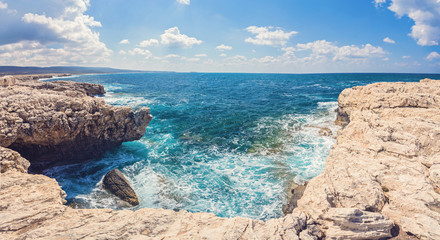 rocky coast of the island of Cyprus