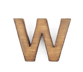Single sawn wooden letter isolated