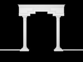 Obraz premium Classical portal with columns isolated on black. 3D Render