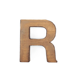 Single sawn wooden letter isolated