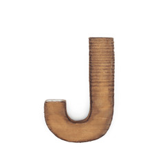 Single sawn wooden letter isolated