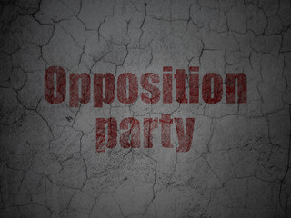 Political concept: Red Opposition Party on grunge textured concrete wall background