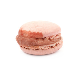 Single macaron cookie isolated