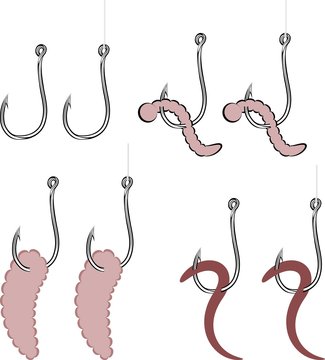 worm on fish hook