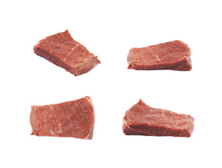 Single slice of beef meat isolated