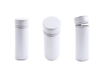 Cylindrical pencil case isolated