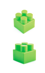 Single toy construction block isolated