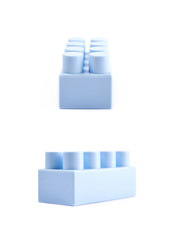 Single toy construction block isolated