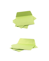 Pile of paper envelopes isolated