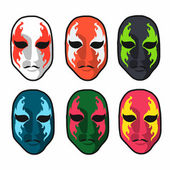 Carnival masks set vector illustration