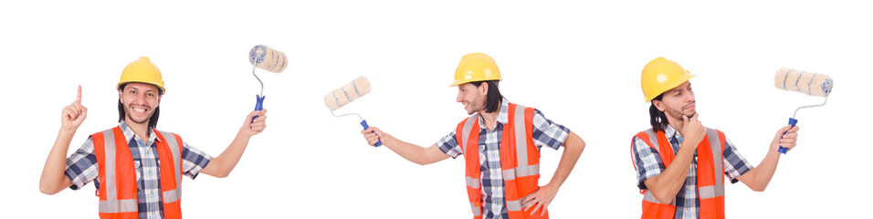 Painter isolated on the white background