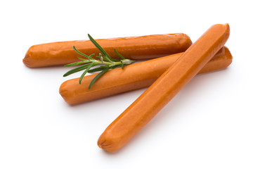 Fresh sausage isolated over white background.