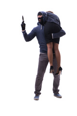 Businesswoman is kidnapped by the gunman