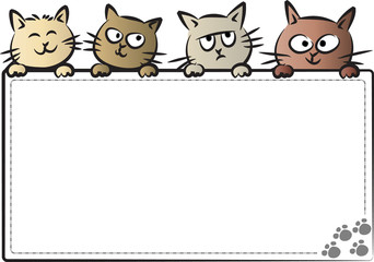 cats with blank card