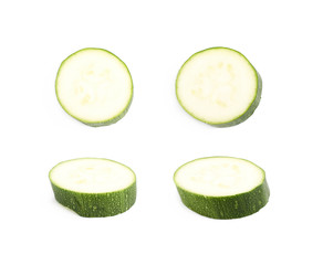 Green zucchini slice isolated