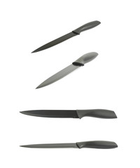 Black metal and plastic knife