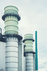 Close up Industrial zone. Plant oil and gas electricity industry blurred