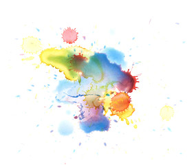 Watercolor drop stain isolated