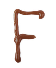 Single letter made of sauce isolated