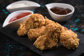 Deep fried chicken nuggets