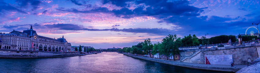 Panorama of Paris with Orsay Museum, Seine river