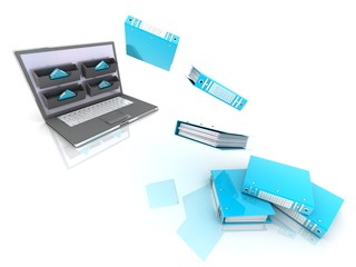 computer documents folder . 3d Illustration.