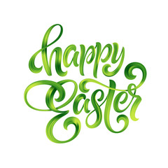 Happy Easter colorful paint lettering. Vector illustration