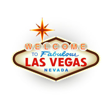 Classic retro Welcome to Las Vegas sign. Vector