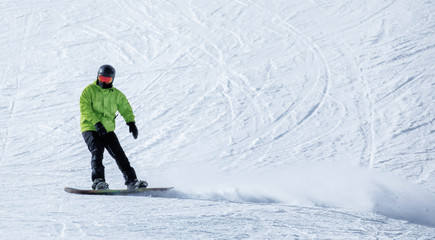 snowboarder on slope