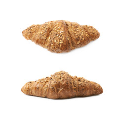 Salty croissant isolated