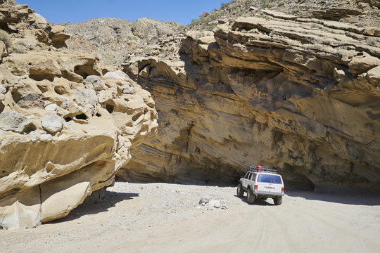 Jeep in Fish Creek Wash, Anza-Borrego Desert, CA