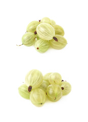 Pile of gooseberries isolated