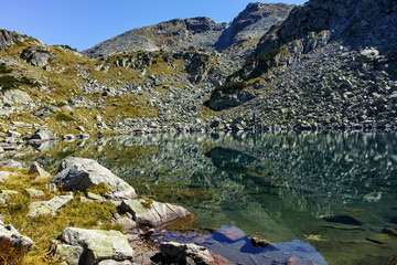 Obraz premium Amazing Summer landscape with mountain lake, Rila Mountain, Bulgaria