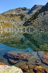 Fototapeta na wymiar Amazing Summer landscape with mountain lake, Rila Mountain, Bulgaria
