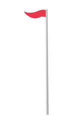 Red golf flag vector cartoon illustration isolated on white background