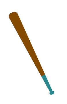 Wooden baseball bat vector cartoon illustration isolated on white background.