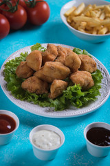 Deep fried chicken nuggets