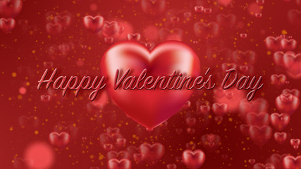 The red heart background for valentine's day with text.