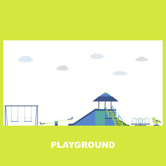 Children Playground Outdoor Landscape Vector
