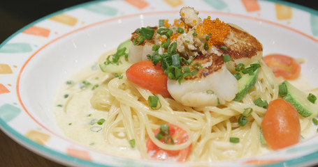 Spaghetti in restaurant