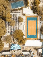 Drone view of sport courts