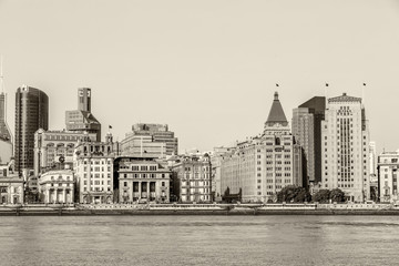 Fototapeta premium Shanghai Bund retro photo