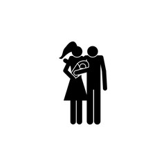couple with a baby icon. Element of a happy family icon. Premium quality graphic design icon. Signs and symbols collection icon for websites, web design, mobile app